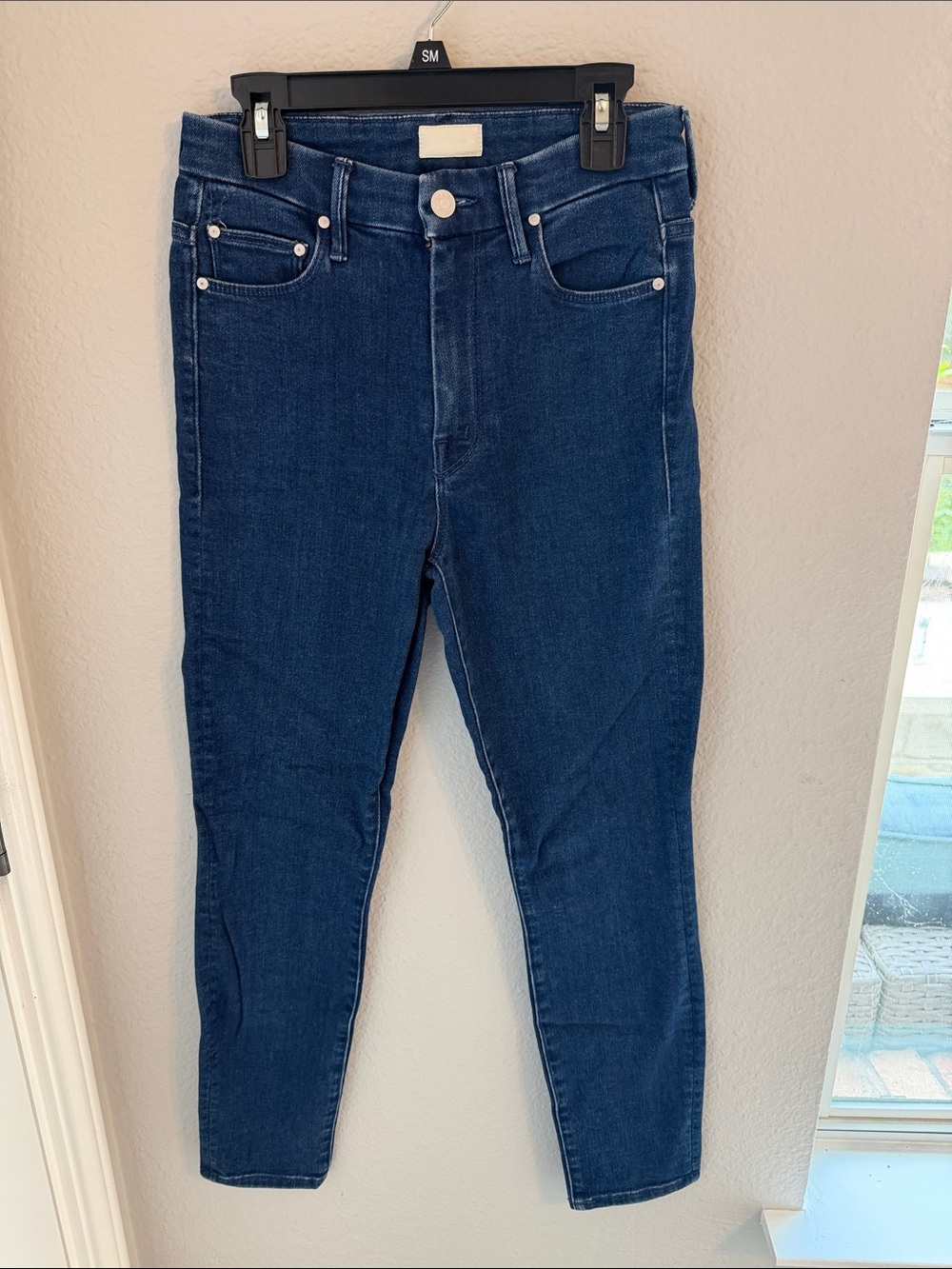 MOTHER Deep Indigo High-Rise Skinny Jeans